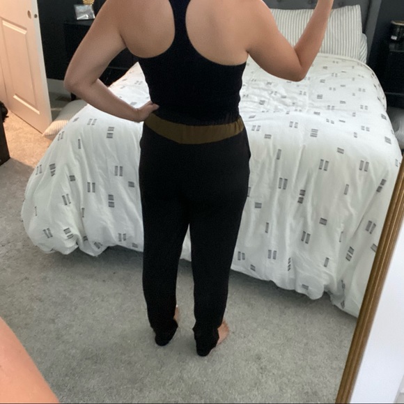 Tobi Army Green & Black Drawstring High Waist Pant - Picture 3 of 8